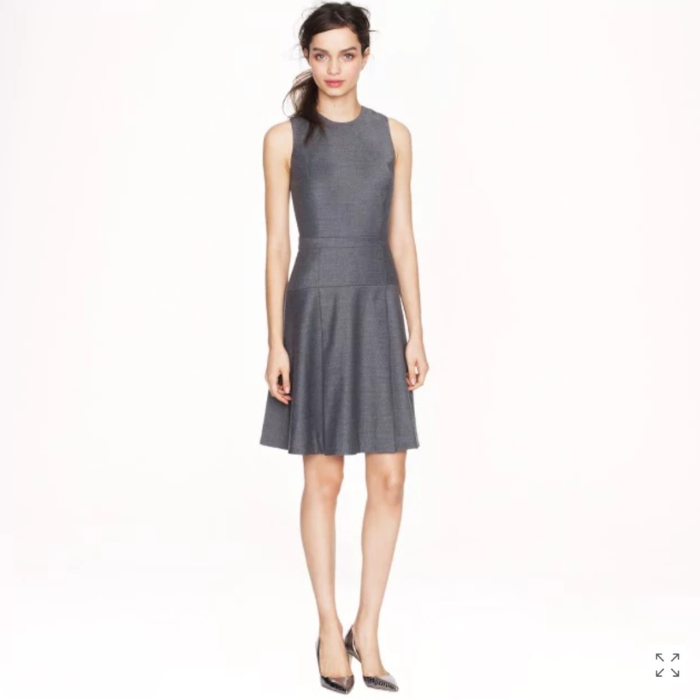 J.Crew Pleated stretch flannel dress
